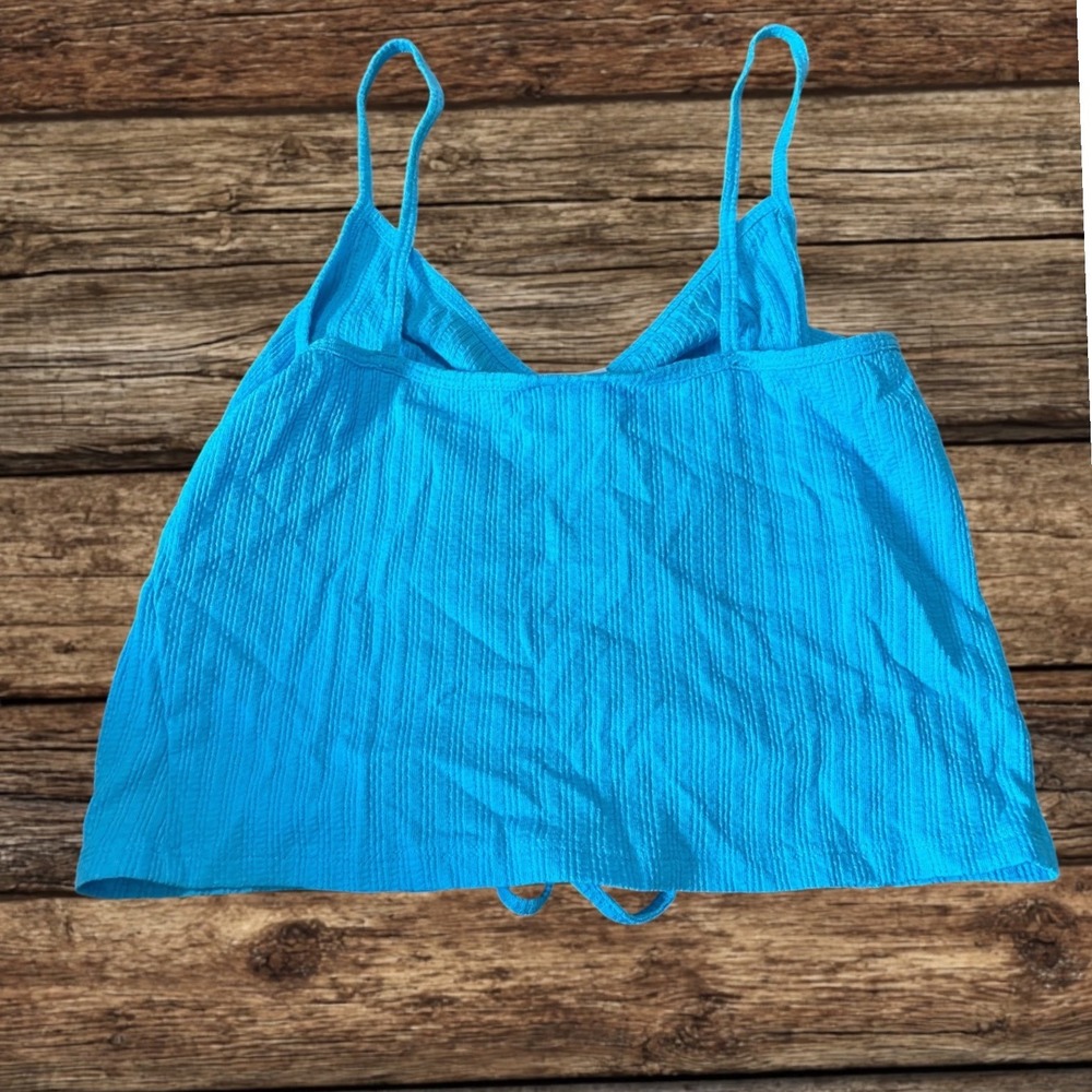 Abound Blue River Ruched Front Cinch Camisole Tank Top Y2K 90s Coastal Beach‎ M - Picture 9 of 10